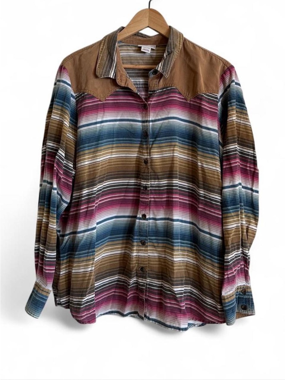 Ariat Tencel Serape Western Shirt XXL Southwestern Ranch Cowgirl Button Up - Picture 2 of 7